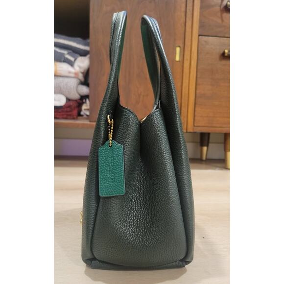 Green colorblock pebble leather Coach Lana Shoulder Bag 23 - Picture 2 of 9